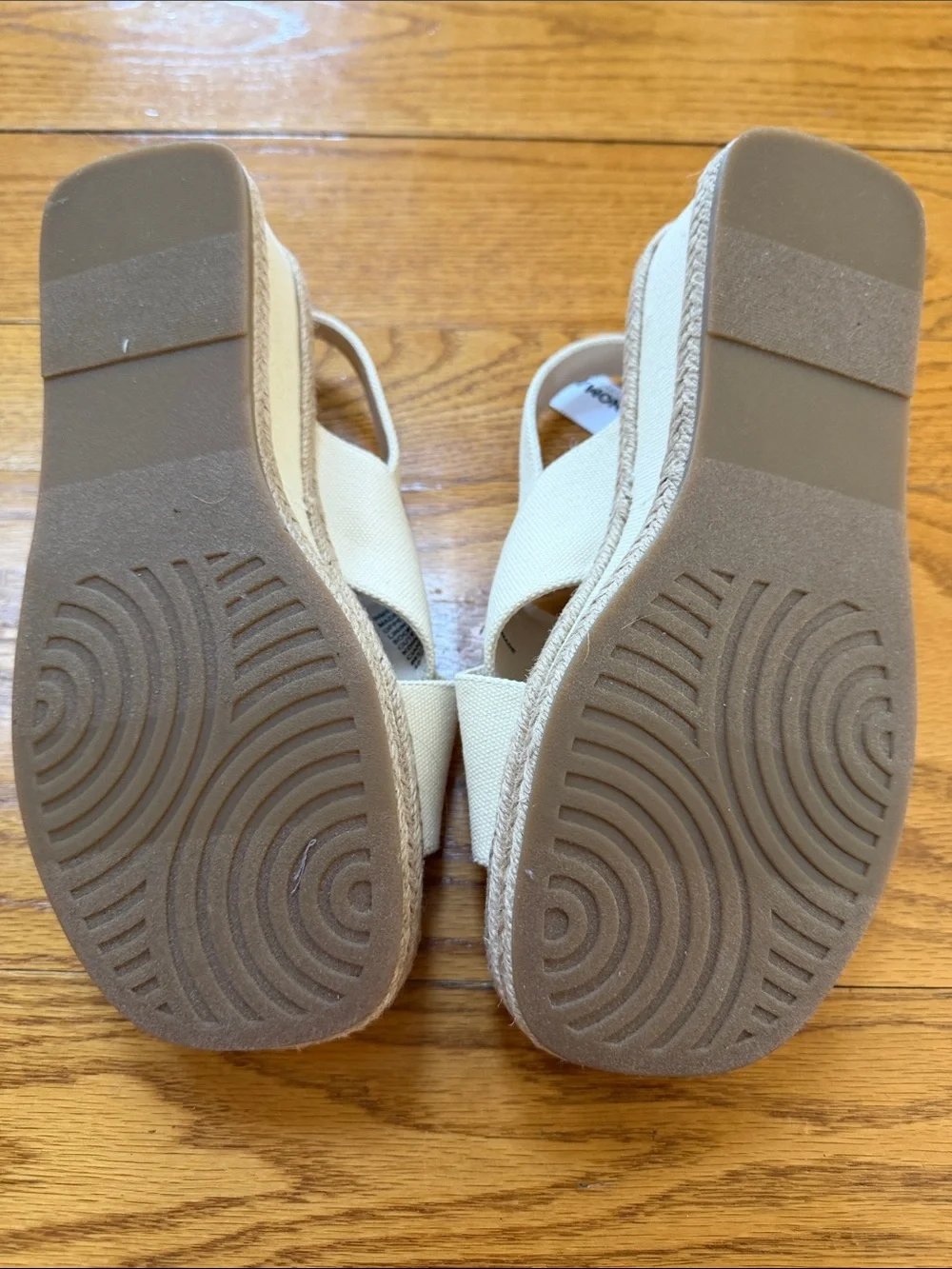 Sonoma Cream Cross-Strap Espadrille Sandals with Gold Buckle